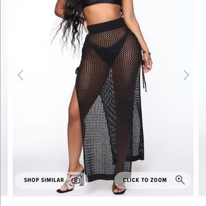 Fashion nova black crochet cover up skirt